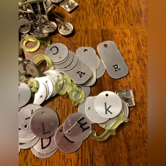 Scrapbooking/sign supplies Silver Metal Alphabet Tags alphabet studs, 200+ - Picture 1 of 5